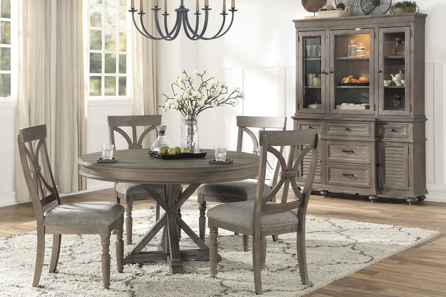 Cardano Driftwood Brown Round Dining Set