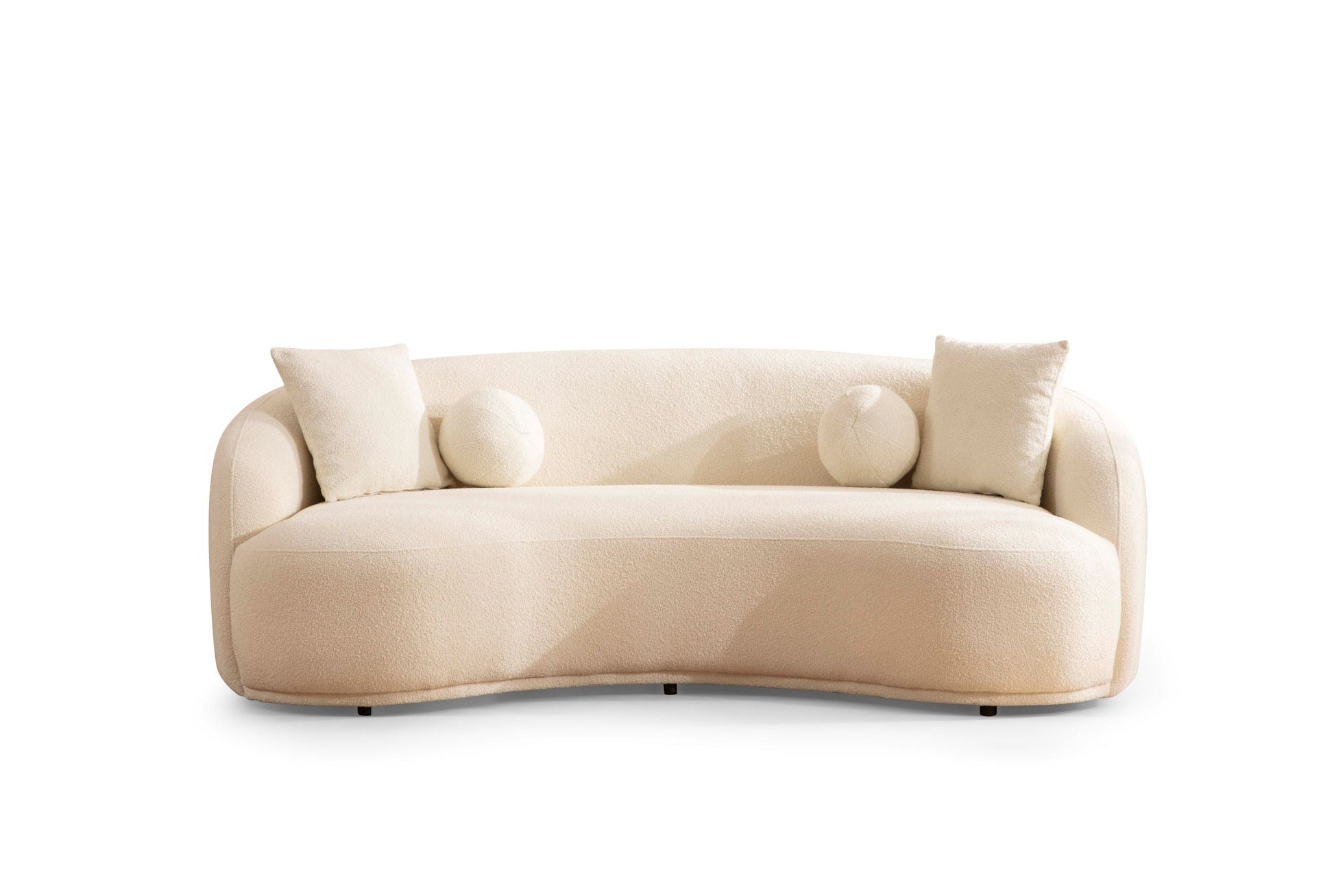 Bonita Ivory Boucle Loveseat - Mattress on Demand