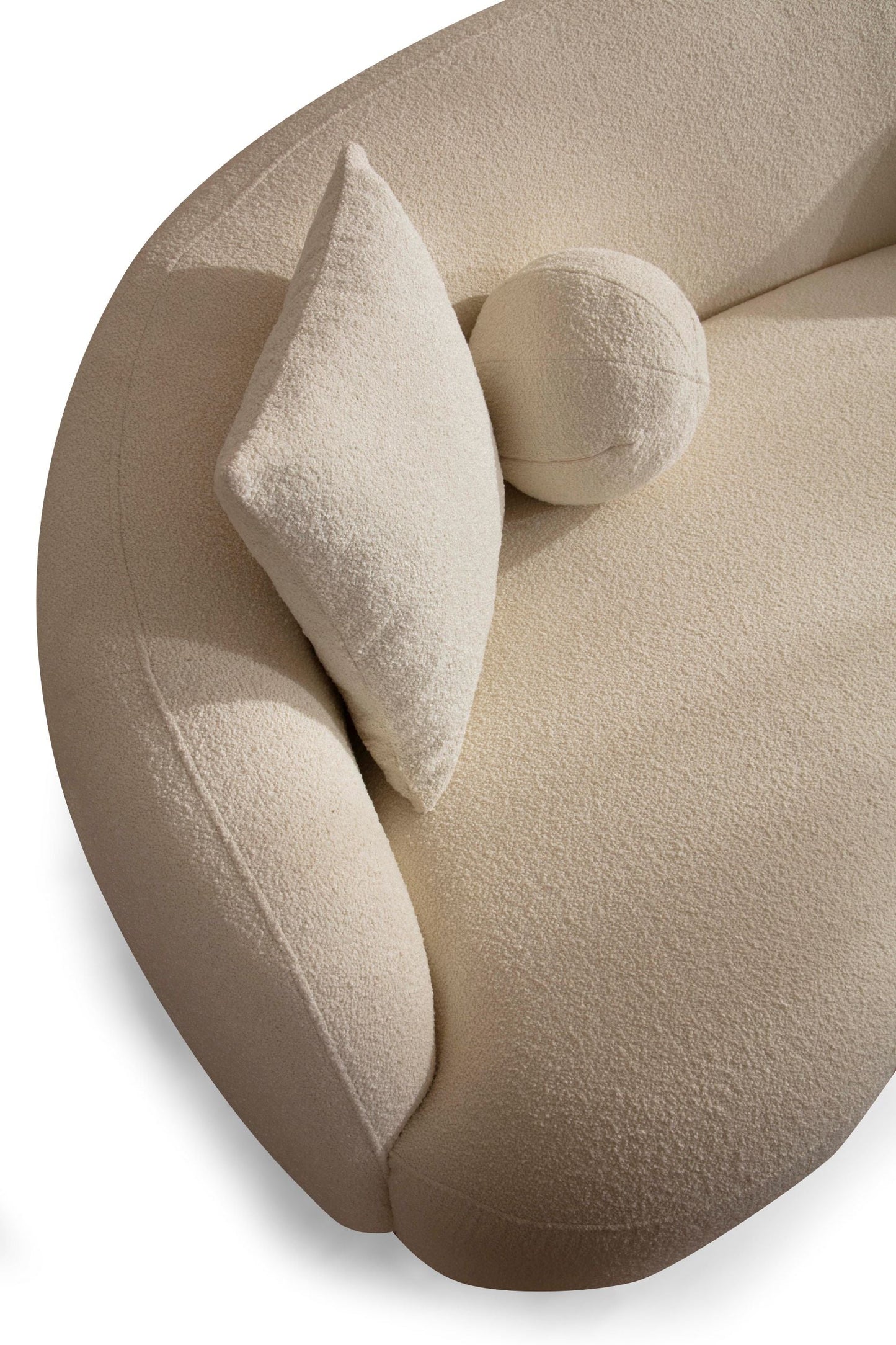 Bonita Ivory Boucle Loveseat - Mattress on Demand