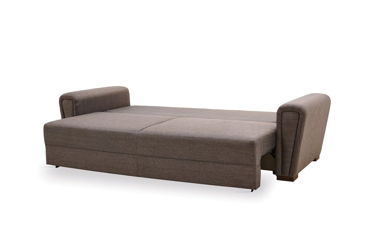 Brera Brown/Blue 3-Seater Sofa Bed with Storage - Mattress on Demand