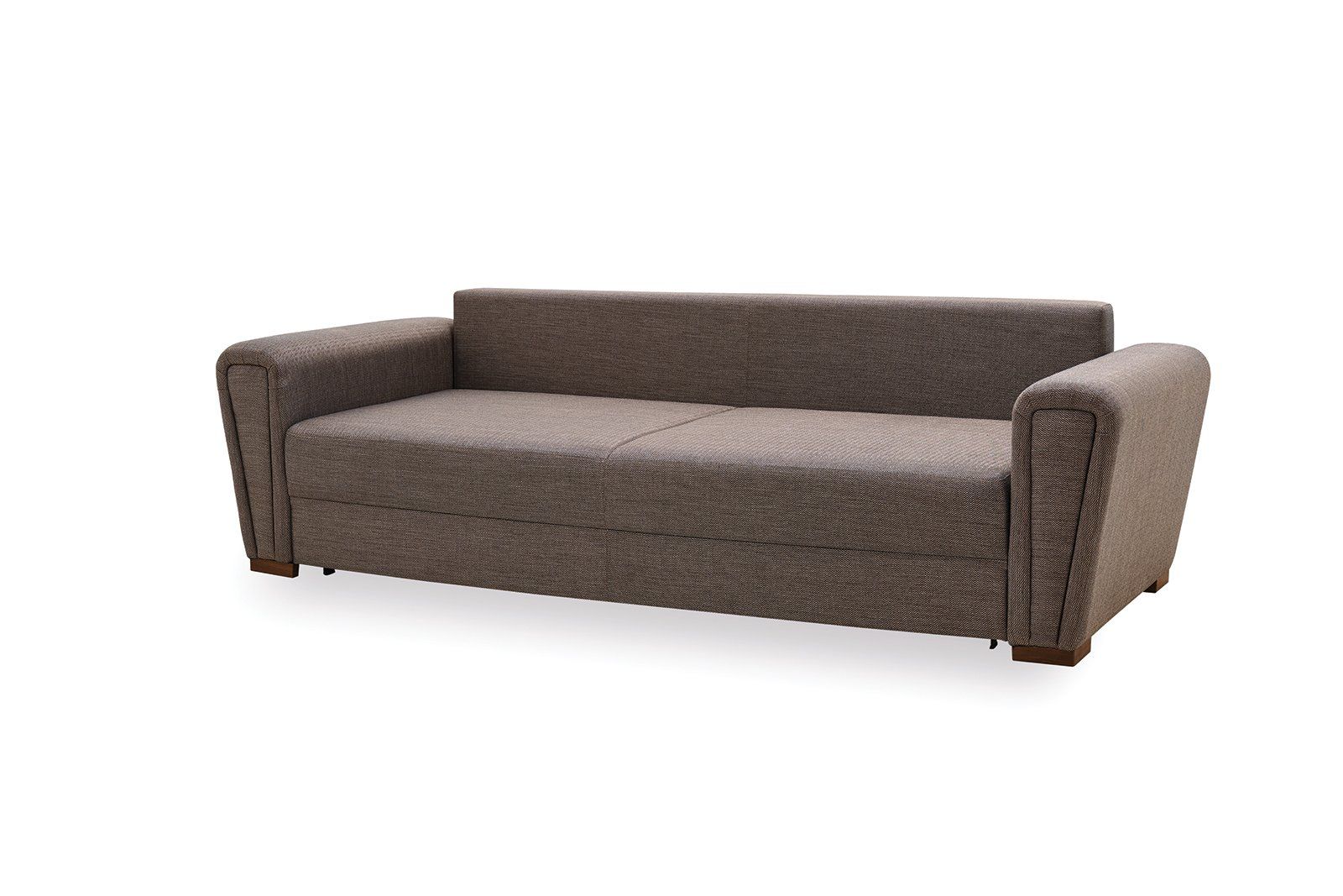 Brera Brown/Blue 3-Seater Sofa Bed with Storage - Mattress on Demand