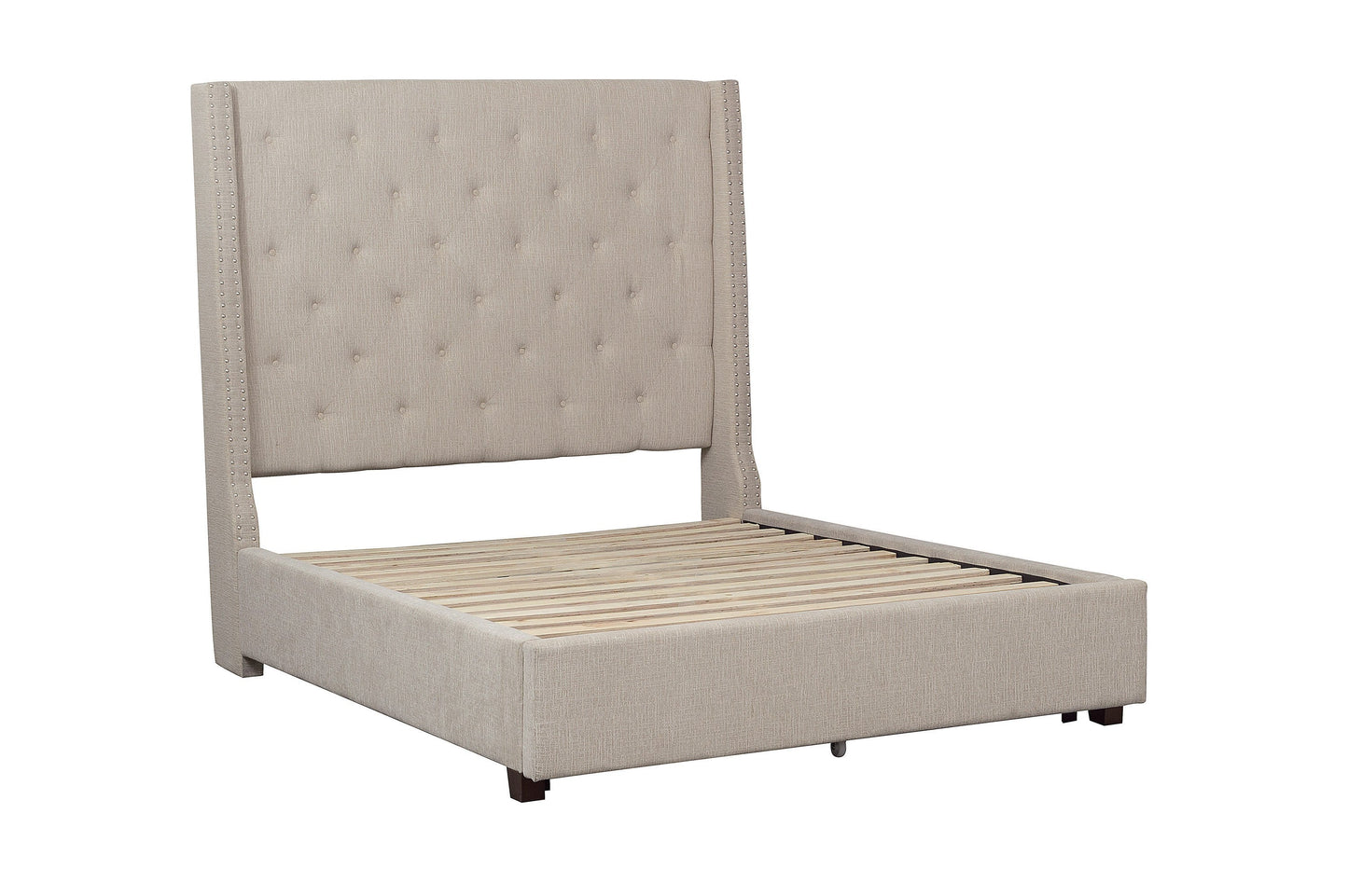 Fairborn Beige Queen Upholstered Platform Bed