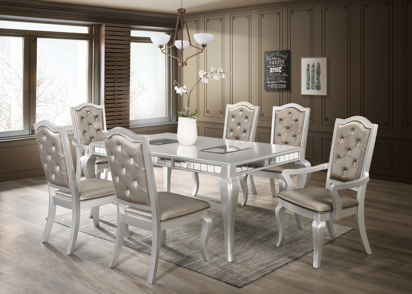 Calabella Silver 7-Piece Dining Set