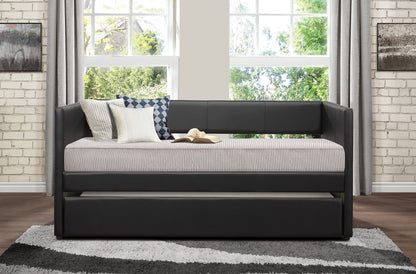 Adra Black Twin Daybed with Trundle