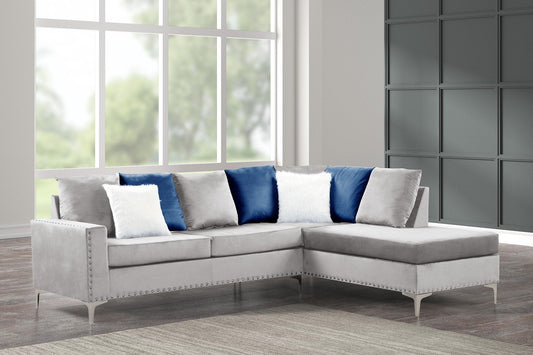 Cindy Neo Silver Reversible Sectional