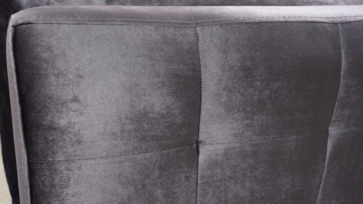 Clara Gray Velvet Sofa & Loveseat - Mattress on Demand