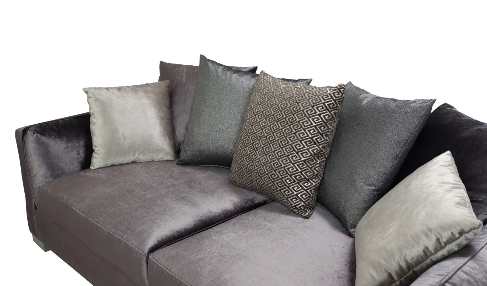 Clara Gray Velvet Sofa & Loveseat - Mattress on Demand