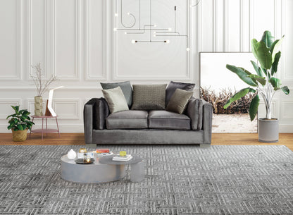 Clara Gray Velvet Sofa & Loveseat - Mattress on Demand