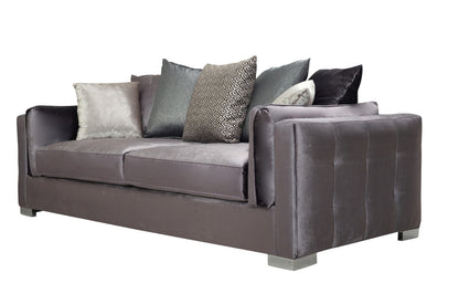 Clara Gray Velvet Sofa & Loveseat - Mattress on Demand