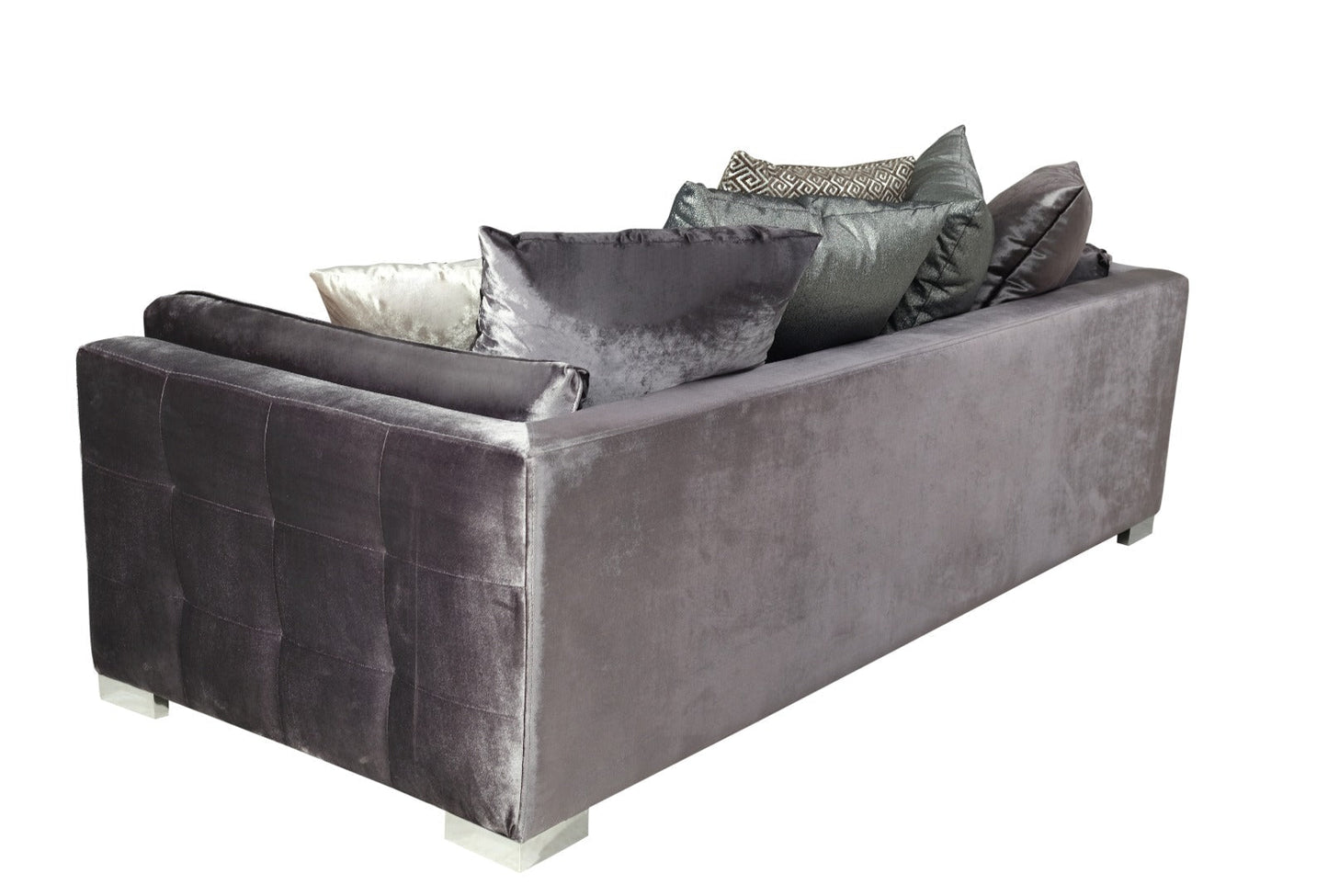 Clara Gray Velvet Sofa & Loveseat - Mattress on Demand