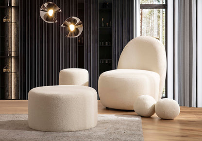 Cloe Ivory Boucle Accent Chair - Mattress on Demand