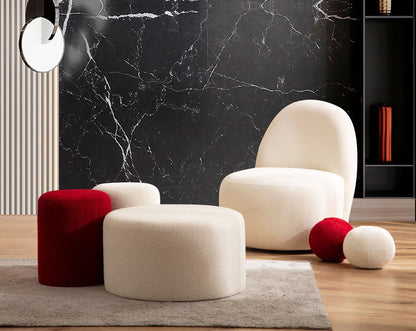 Cloe Ivory Boucle Stool - Mattress on Demand