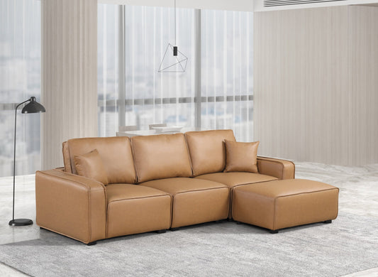 Columbia Saddle Leather Sectional