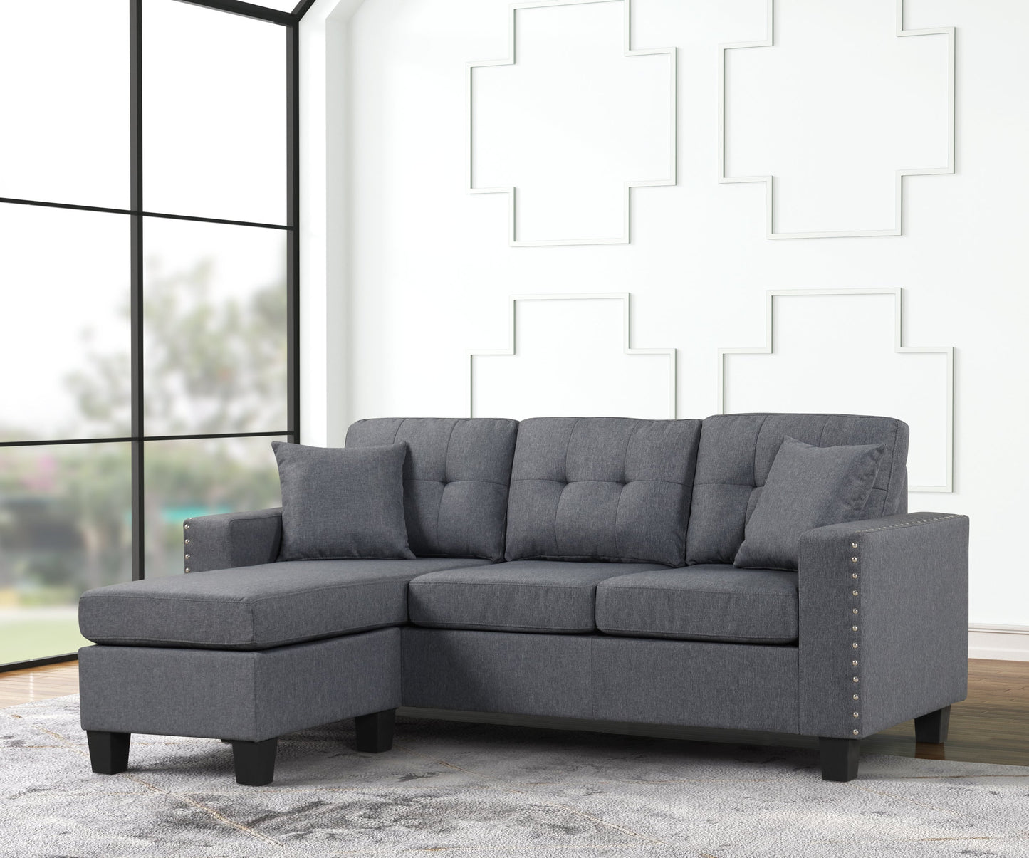 Cris Gray Reversible Sectional