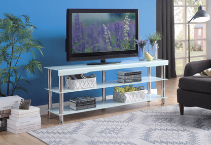 Hakea White Glass-Top 62” TV Stand