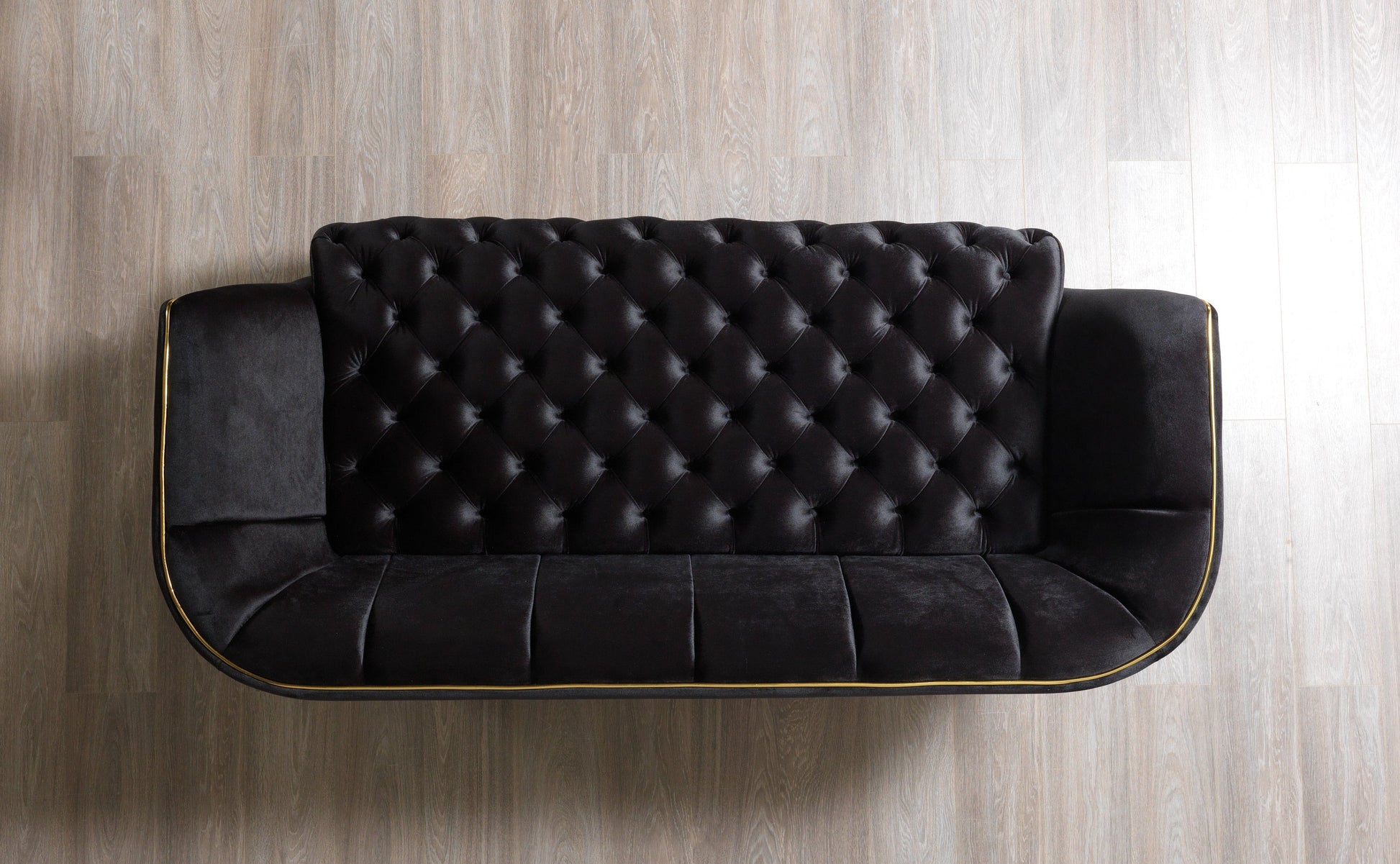 Daphne Black Velvet Sofa & Loveseat - Mattress on Demand