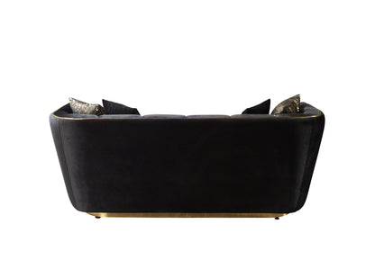 Daphne Black Velvet Sofa & Loveseat - Mattress on Demand