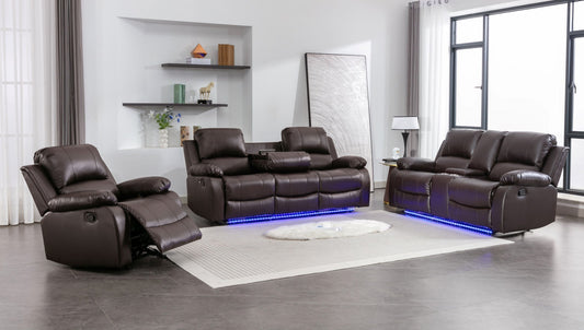 Daytona Brown 3-Piece Reclining Living Room Set