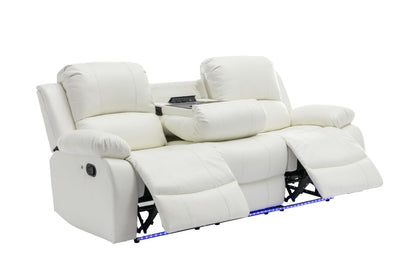 Daytona White 3-Piece Reclining Living Room Set