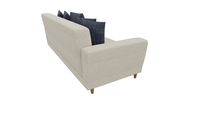 Dolce Cream/Blue 3-Seater Sofa Bed - Mattress on Demand