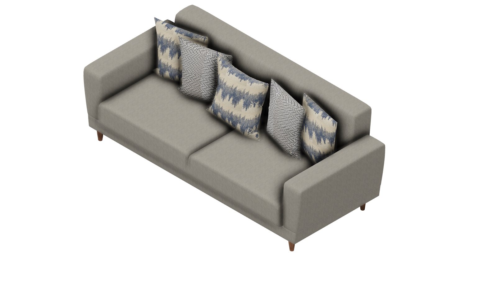 Dolce Padua Cream/Blue 3-Seater Sofa Bed - Mattress on Demand