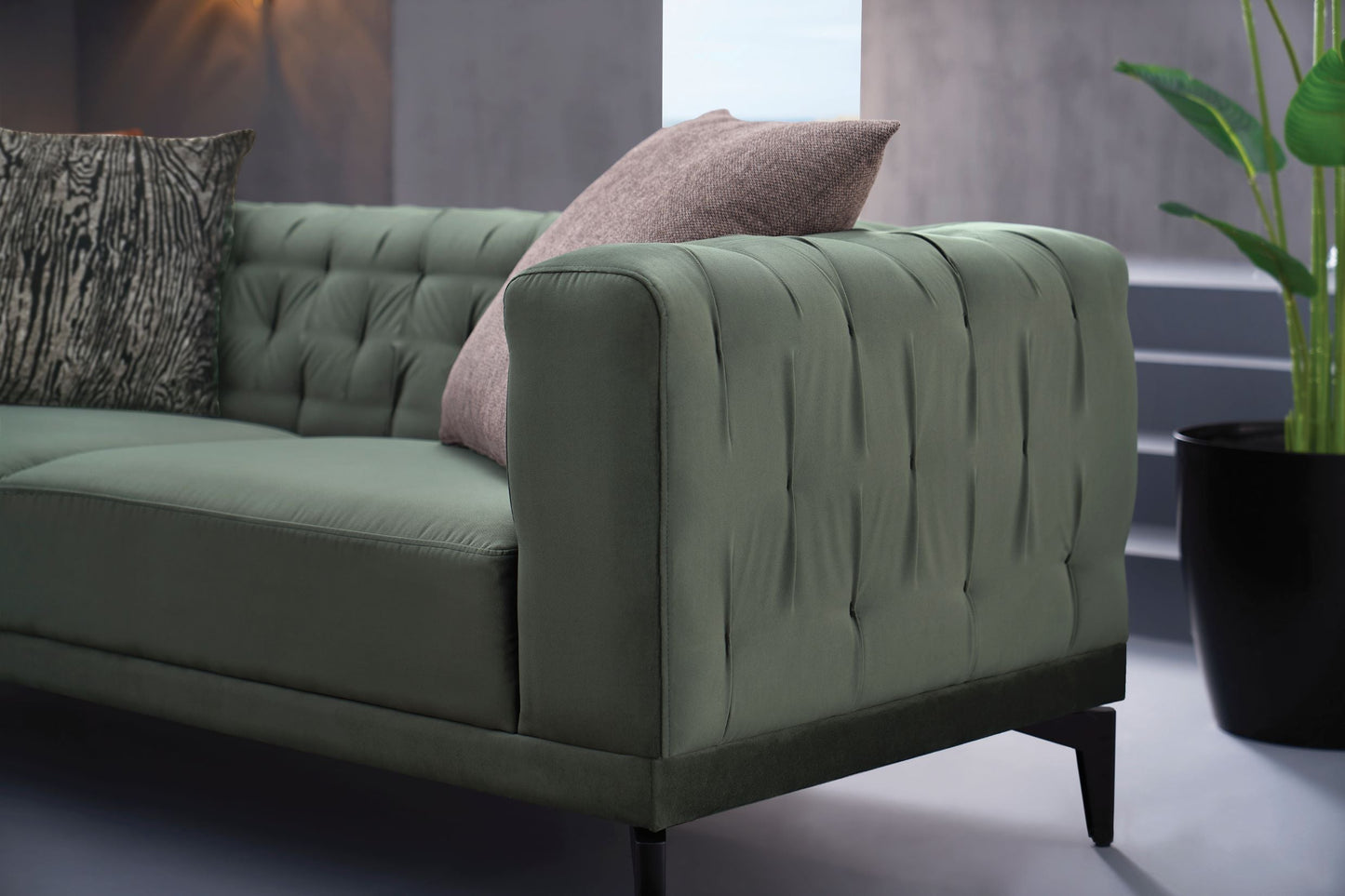 Dorian Green 3-Seater Sofa - Mattress on Demand