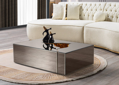 Dream Glass Bronze/Gold 3-Piece Coffee Table - Mattress on Demand