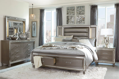 Tamsin Silver/Gray Metallic Nightstand