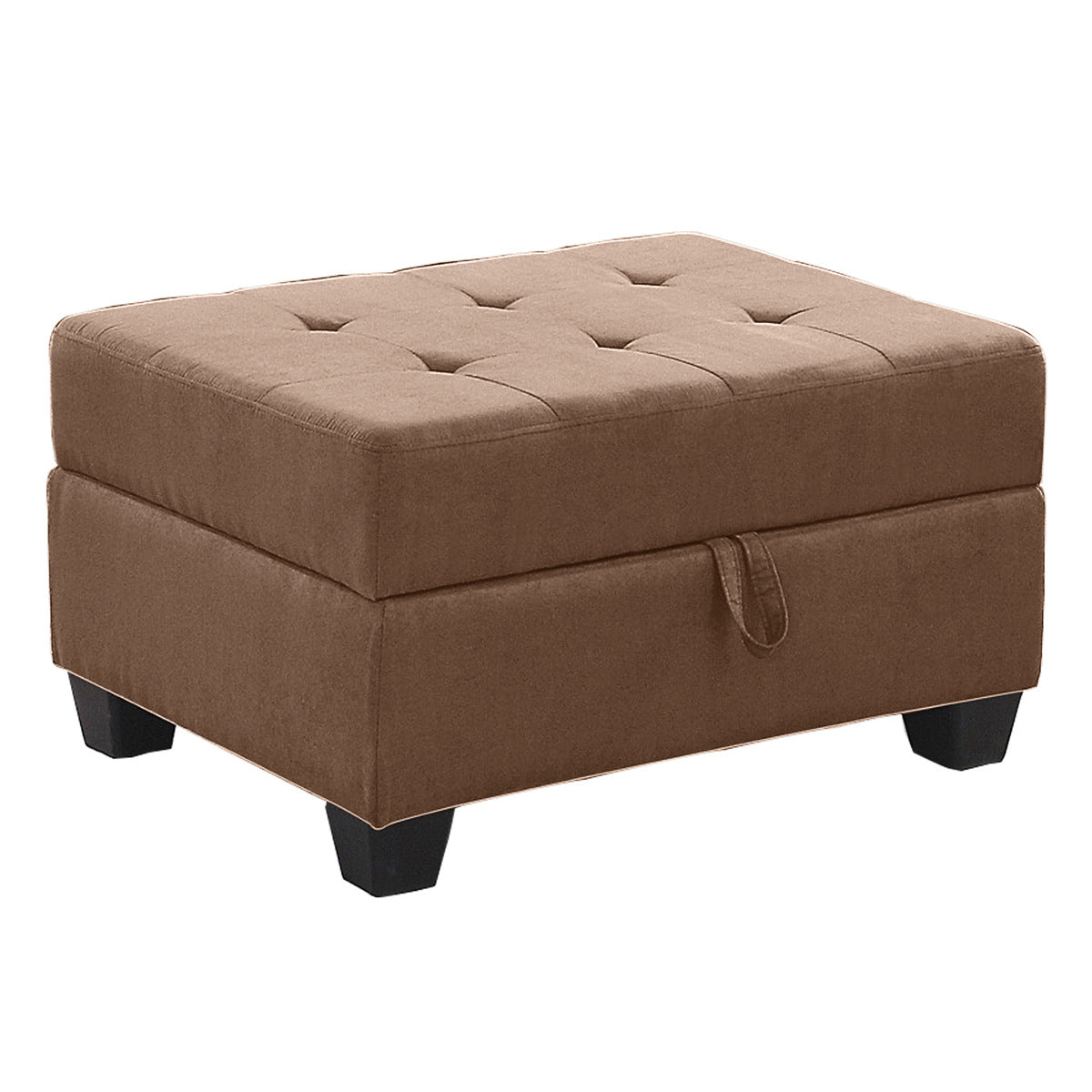 Heights Chocolate Brown Reverisble Sectional with Storage Ottoman