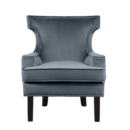 Lapis Gray Velvet Accent Chair