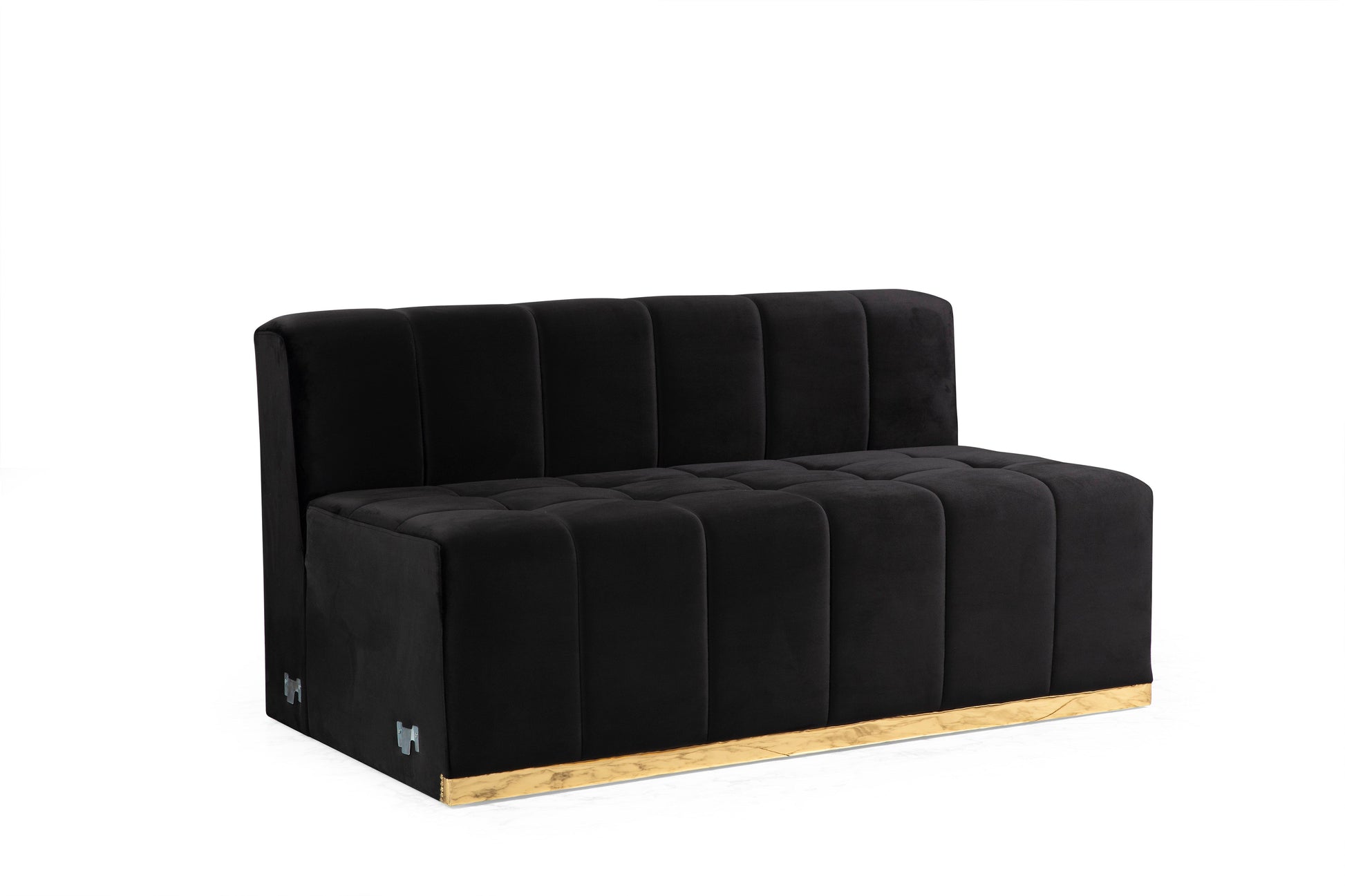 Elisha Black Velvet Double Chaise Sectional - Mattress on Demand