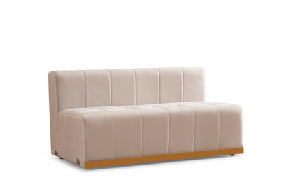 Elisha Ivory Velvet Double Chaise Sectional - Mattress on Demand