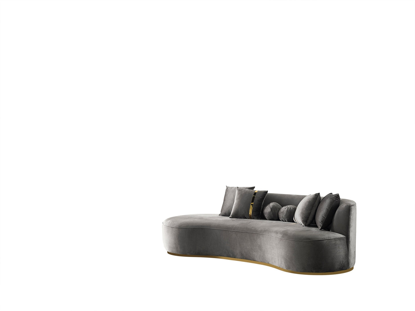 Ella Gray Velvet Chaise Lounge - Mattress on Demand