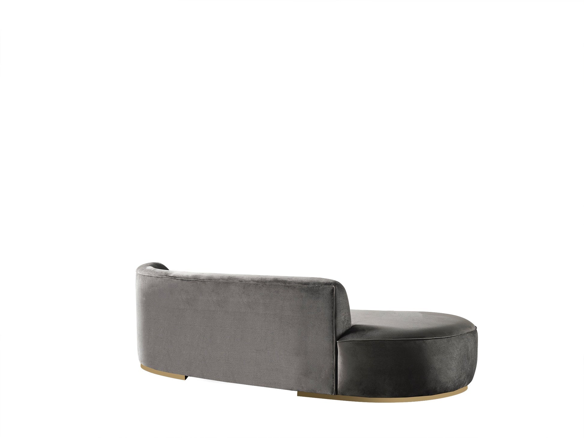 Ella Gray Velvet Chaise Lounge - Mattress on Demand