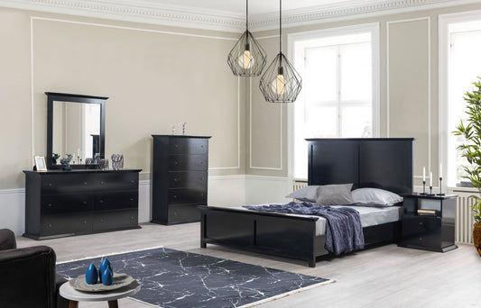 Erika Black 4-Piece Queen Bedroom Set - Mattress on Demand