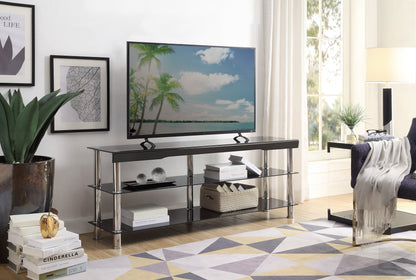 Hakea Black Glass-Top 62” TV Stand