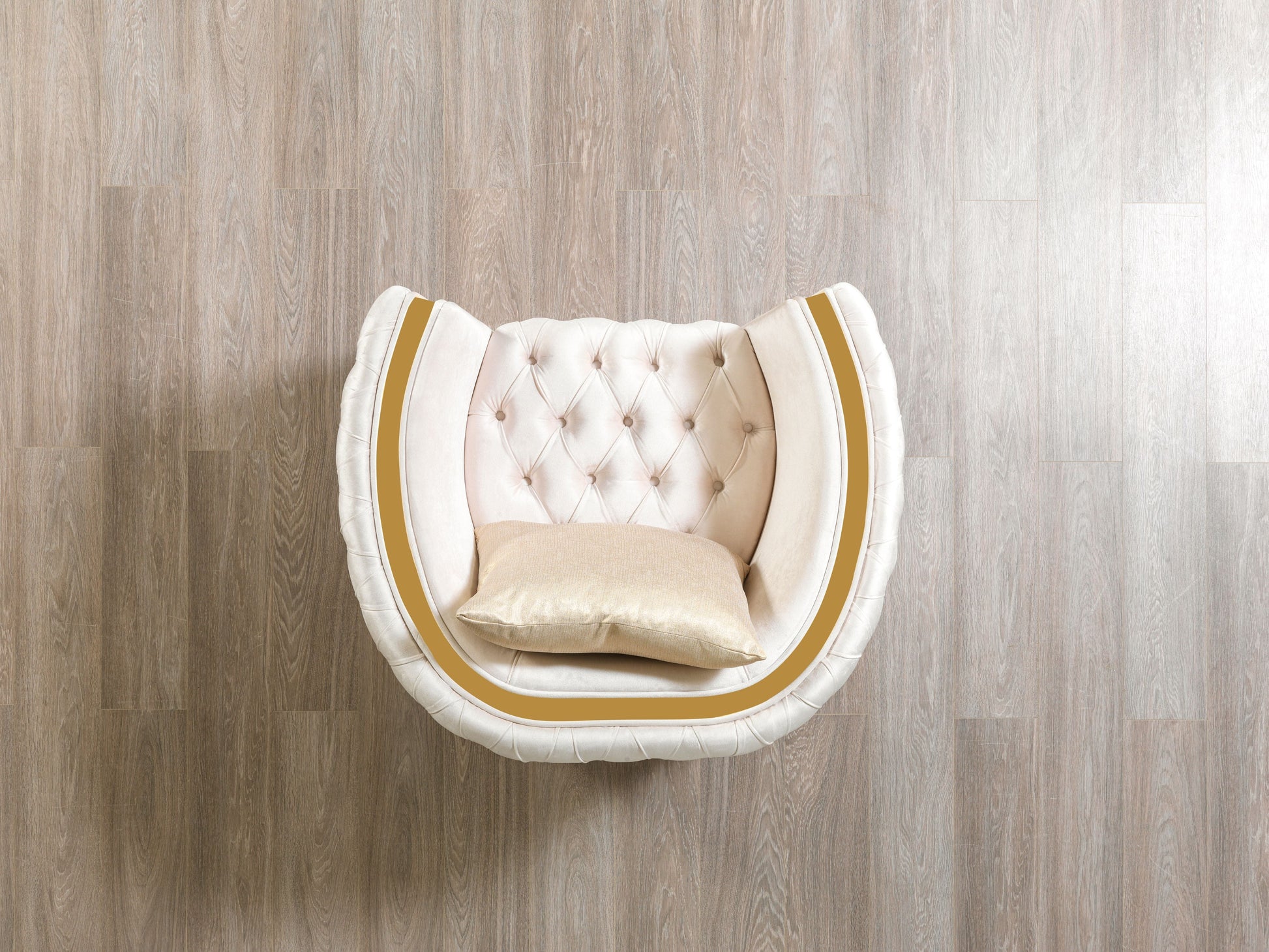 Fanci Ivory Velvet Chair - Mattress on Demand