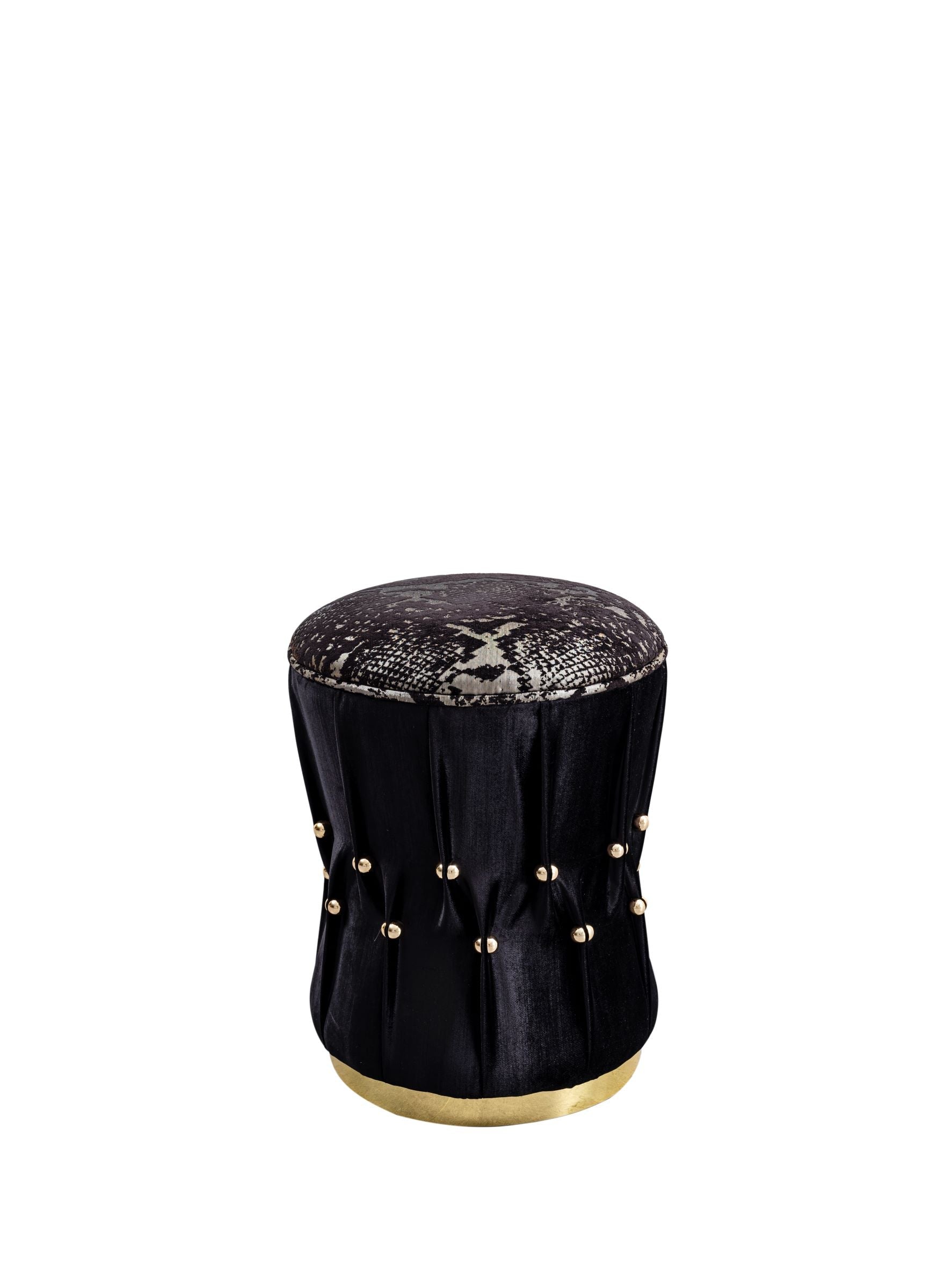 Giselle Velvet Black Stool - Mattress on Demand