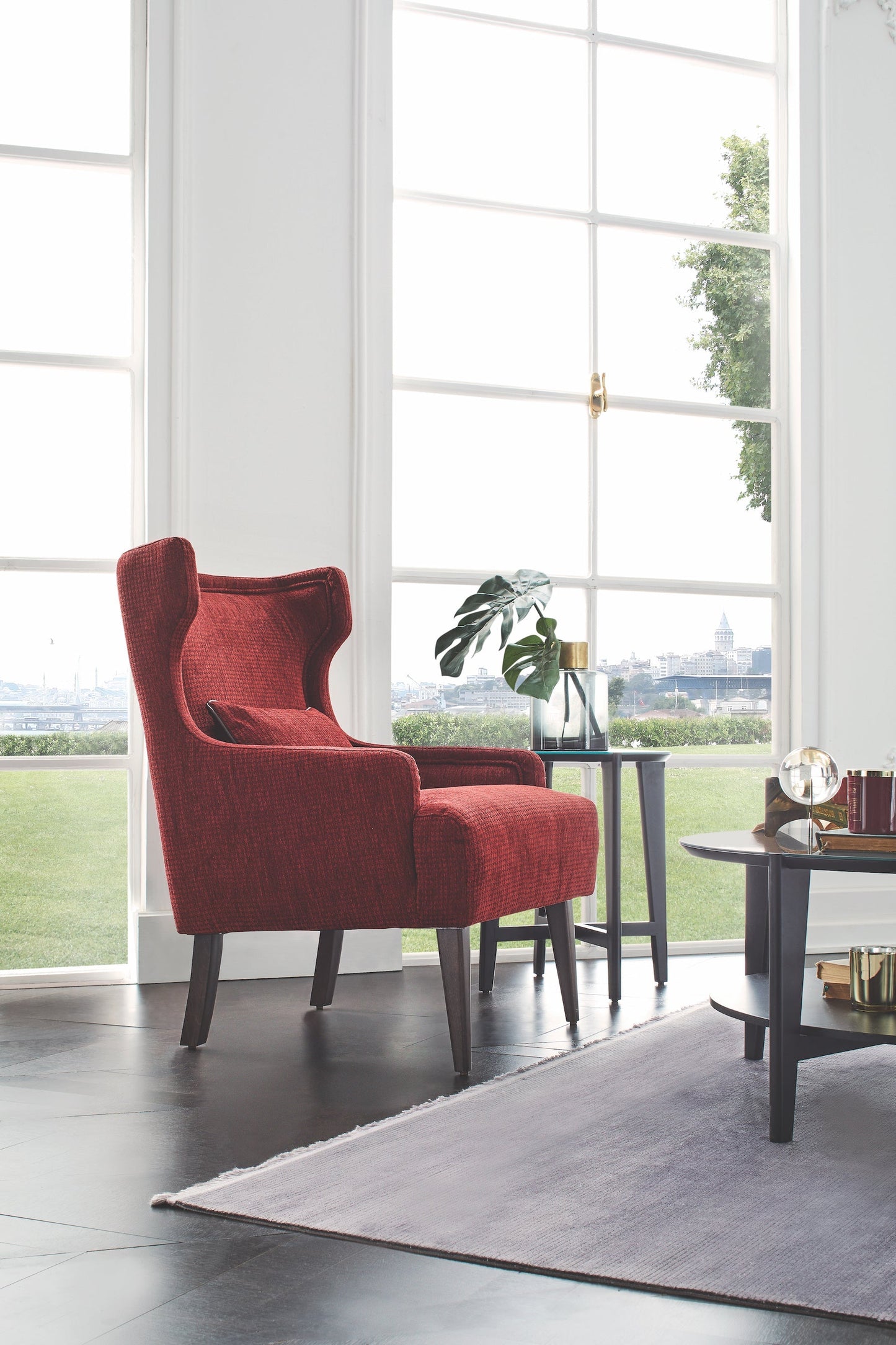 Gravity Exen Burgundy Armchair - Mattress on Demand