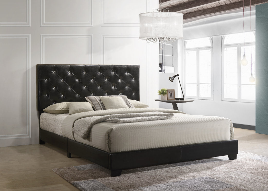 Lana Black Diamond Tufted Twin Bed