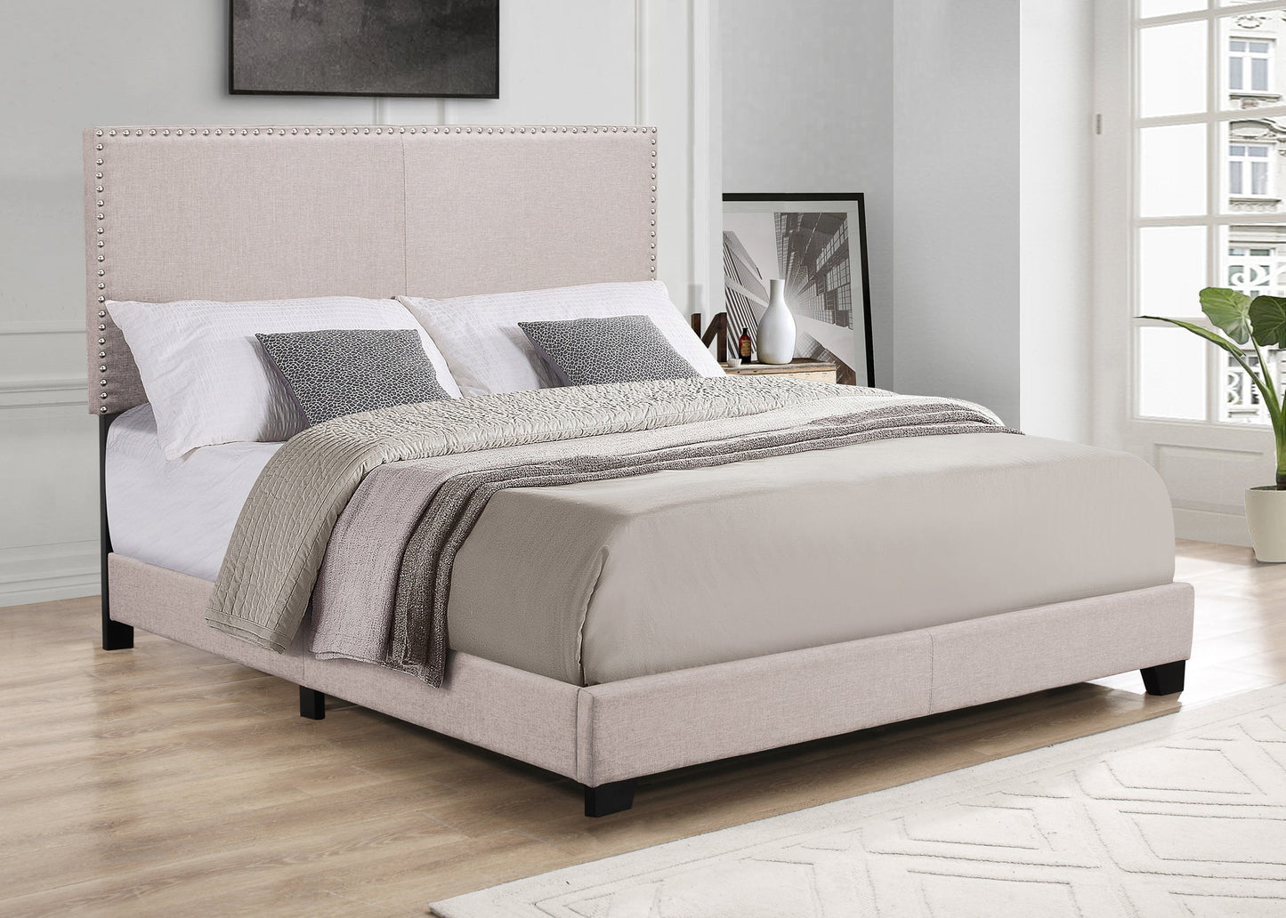 Arin Sand/Beige Linen Twin Bed