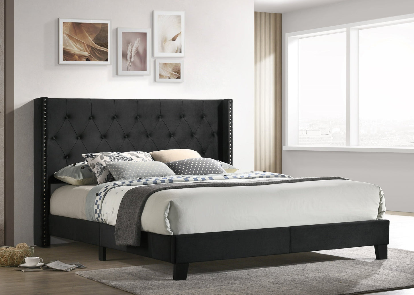 Moonstar Black Twin Platform Bed