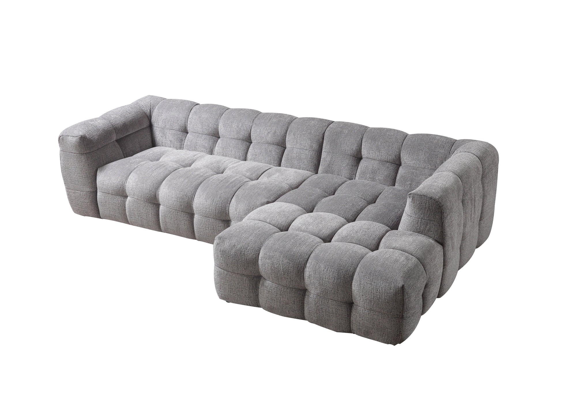 Ivy Gray Boucle RAF Sectional - Mattress on Demand