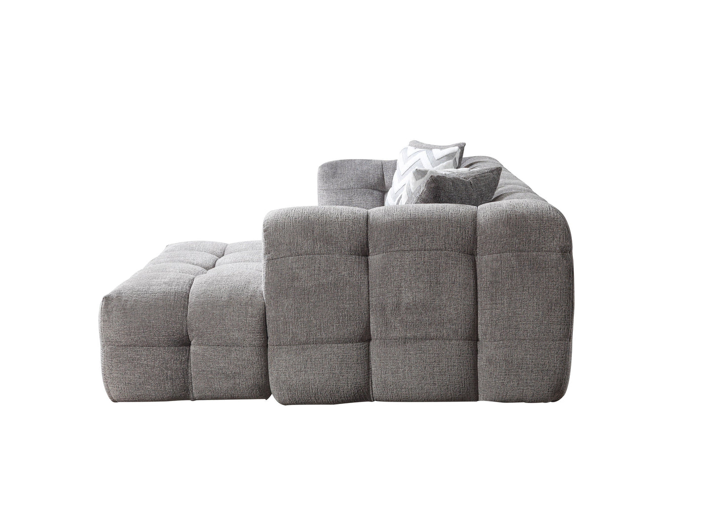 Ivy Gray Boucle RAF Sectional - Mattress on Demand