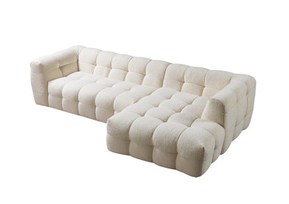 Ivy Ivory Boucle RAF Sectional - Mattress on Demand