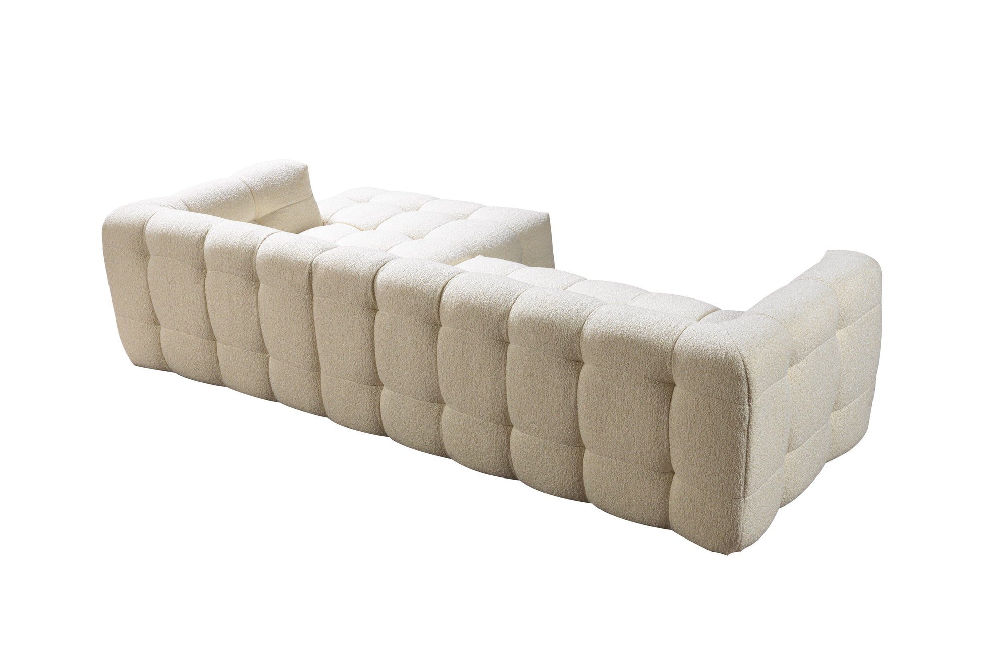 Ivy Ivory Boucle RAF Sectional - Mattress on Demand