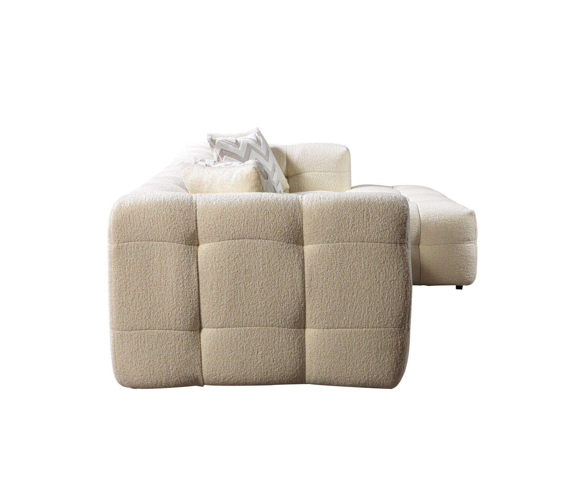 Ivy Ivory Boucle RAF Sectional - Mattress on Demand