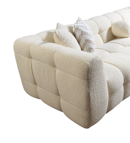 Ivy Ivory Boucle RAF Sectional - Mattress on Demand