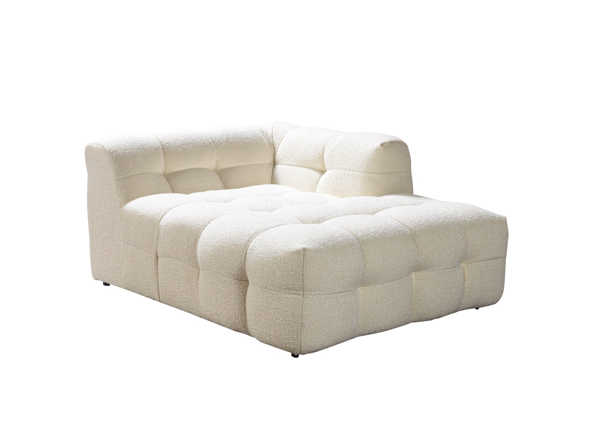 Ivy Ivory Boucle RAF Sectional - Mattress on Demand