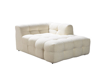 Ivy Ivory Boucle RAF Sectional - Mattress on Demand